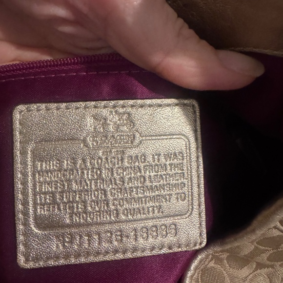 Coach Madison pleated gold metallic hobo shoulder purse - Picture 2 of 6